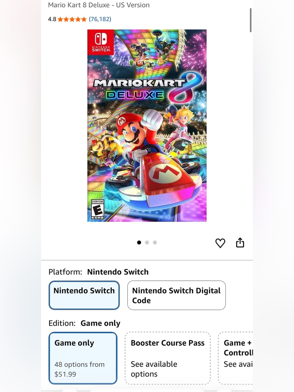 Nintendo Mario Kart 8 Deluxe Game